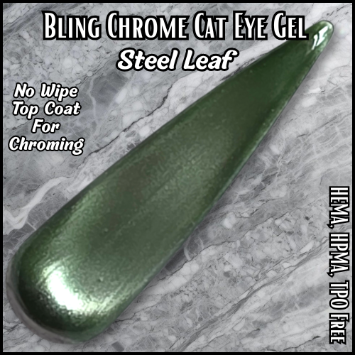 ULTRA Steel Leaf Chrome Cat Eye Top Coat Gel - No Wipe - HEMA, HPMA, TPO Free