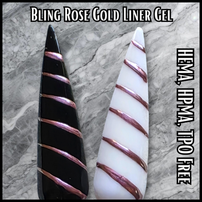 Rose Gold Art Liner Gels - HEMA, HPMA, TPO Free