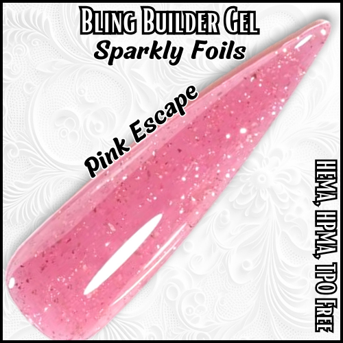 ULTRA Pink Escape - Builder Gel Foil flakes - HEMA, HPMA, TPO Free
