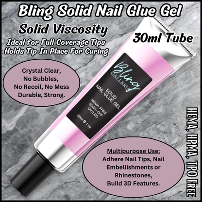 Solid Nail Glue in a 30ml Tube - HEMA, HPMA, TPO Free
