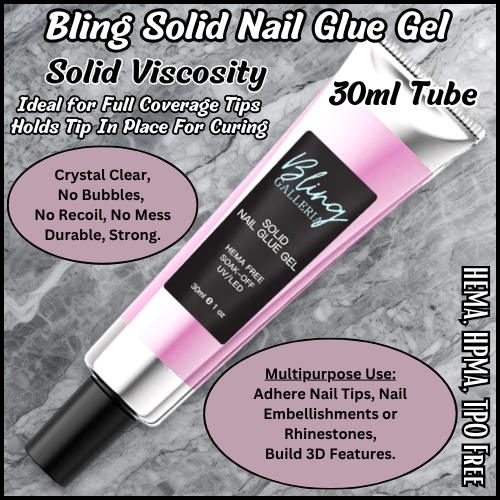 Solid Nail Glue in a 30ml Tube - HEMA, HPMA, TPO Free