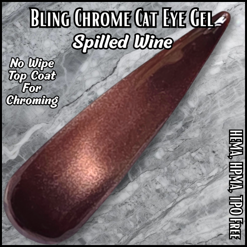 ULTRA Spilled Wine Chrome Cat Eye Top Coat Gel - No Wipe - HEMA, HPMA, TPO Free