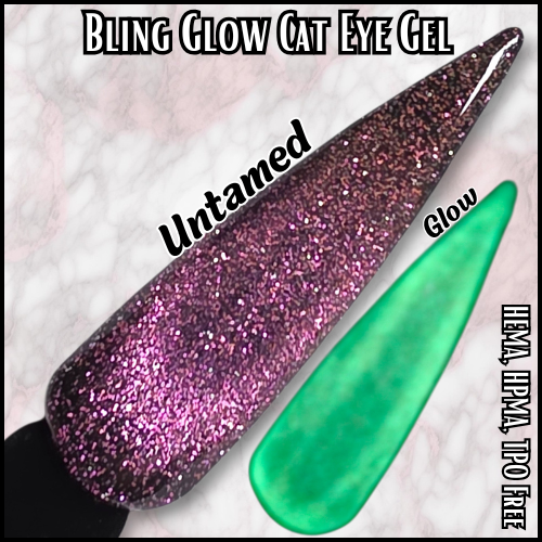 ULTRA Untamed Pink Glitter Glow Cat Eye  - HEMA, HPMA, TPO Free