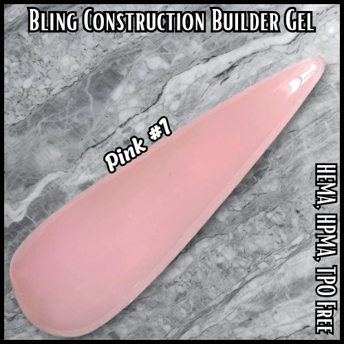 ULTRA Construction Builder Gel, Nude Pink, 15 ml Jars - HEMA, HPMA, TPO Free
