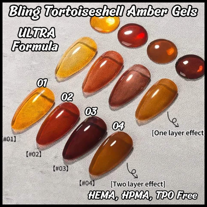 ULTRA Amber Tortoiseshell Coffee Jelly Gels - Fall Colors - Now Sold Individually - 10ml - HEMA, HPMA & TPO Free (Copy)