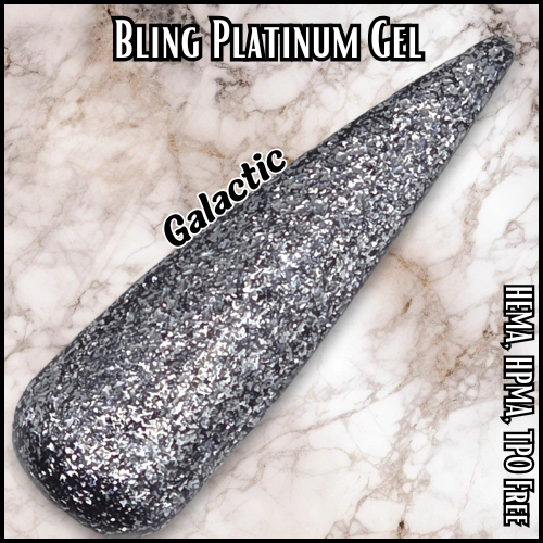 Galactic Platinum Fine Glitter Gel - HEMA HPMA TPO Free