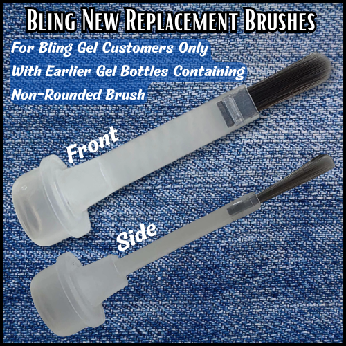 Premiun Replacement Brushes - Round Flat Bling Gel Brush - Brush Only for Bling Gel Bottles ONLY
