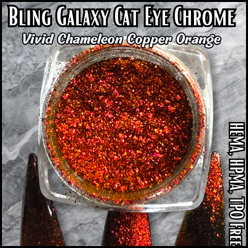 Galaxy Vivid Copper Orange Chameleon Cat Eye Chrome Pigment