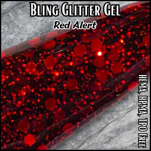 Red Alert Red Glitter Gel - HEMA HPMA TPO Free