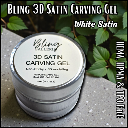 3D Satin Carving Gel - Pearl White -  No Wipe - 15 ml Jar - HEMA, HPMA, TPO Free