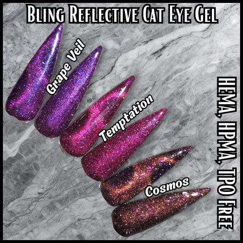 Grape Veil, Temptation, Cosmos - Reflective Cat Eyes - HEMA HPMA TPO Free