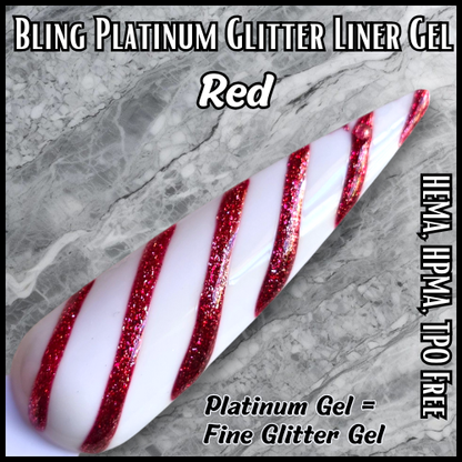 Red Platinum Glitter Liner Gel - HEMA, HPMA, TPO Free