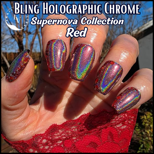 Red Holographic Supernova CHROME Powder