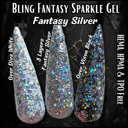 Fantasy Sparkly Gels - Fantasy Silver, Fantasy Gold, Fantasy Smoke - HEMA, HPMA, TPO Free