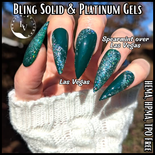Las Vegas Solid Gel With Spearmint Platinum Gel Overlay - HEMA HPMA TPO Free