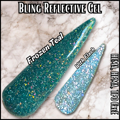 Frozen Teal Reflective Iridescent Holographic Gel - HEMA, HPMA, TPO Free