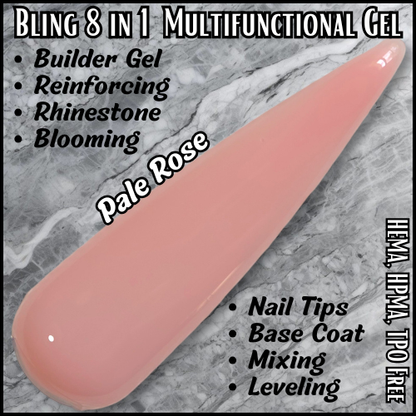 8 in 1 Pale Rose Sheer Multifunctional Gel - Nude Pink - HEMA, HPMA, TPO Free