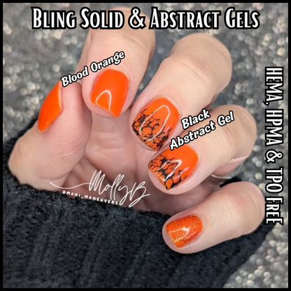 Blood Orange & Bkack Abstract Lace Gel Mani - HEMA, HPMA, TPO Free