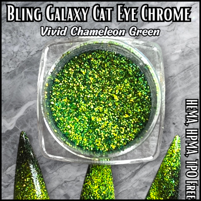 Galaxy Vivid Green Chameleon Cat Eye Chrome Pigment