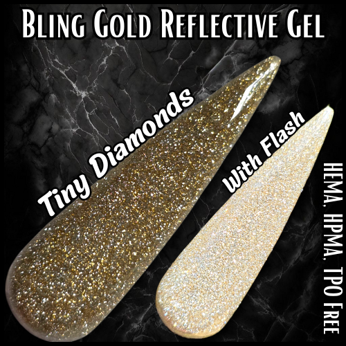 Tiny Diamonds Gold Reflective Gel - HEMA, HPMA, TPO Free