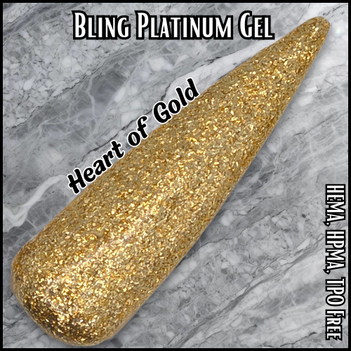 Heart of Gold Platinum Fine Glitter Gel - HEMA HPMA TPO Free