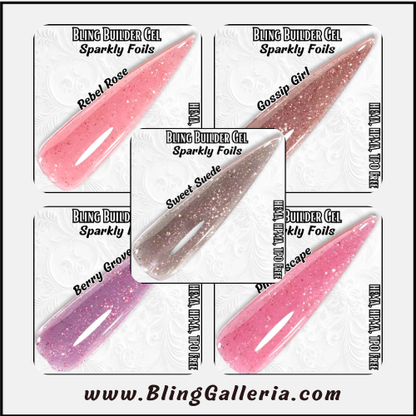 ULTRA Pink Escape, Rebel Rose, Berry Grove, Gossip Girl, Sweet Suede - Builder Gel with Sparkles - HEMA, HPMA, TPO Free