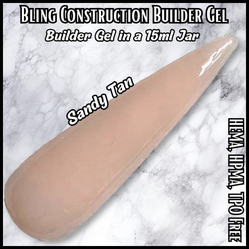 ULTRA Sandy Tan Construction Builder Gel - 15 ml Jar - HEMA, HPMA, TPO Free