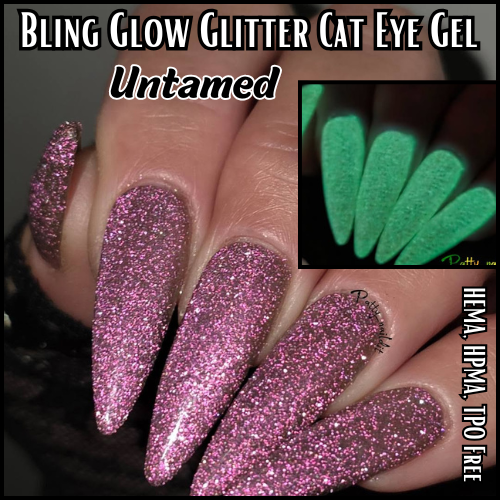 ULTRA Untamed Pink Glitter Glow Cat Eye  - HEMA, HPMA, TPO Free