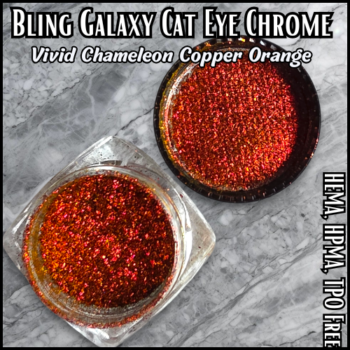 Galaxy Vivid Copper Orange Chameleon Cat Eye Chrome Pigment