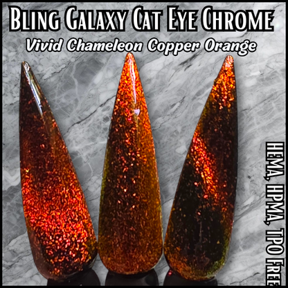 Galaxy Vivid Copper Orange Chameleon Cat Eye Chrome Pigment