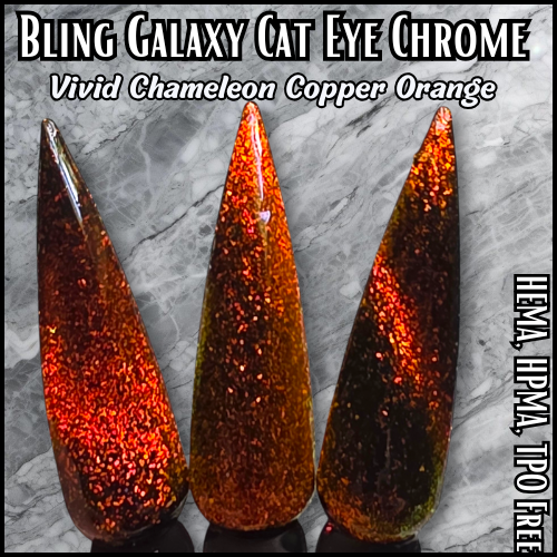 Galaxy Vivid Copper Orange Chameleon Cat Eye Chrome Pigment