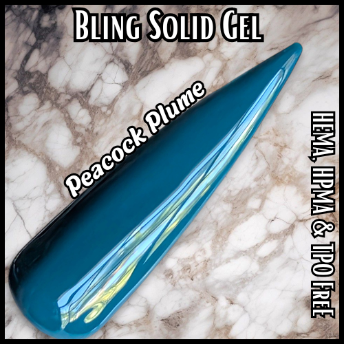 Spearmint Glitter, Peacock Plume Solid Color, White Liner Gel Mani - HEMA, HPMA, TPO Free