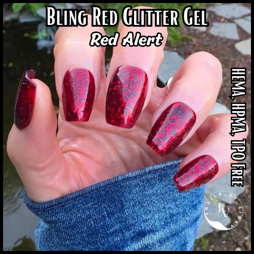 Red Alert Red Glitter Gel - HEMA HPMA TPO Free