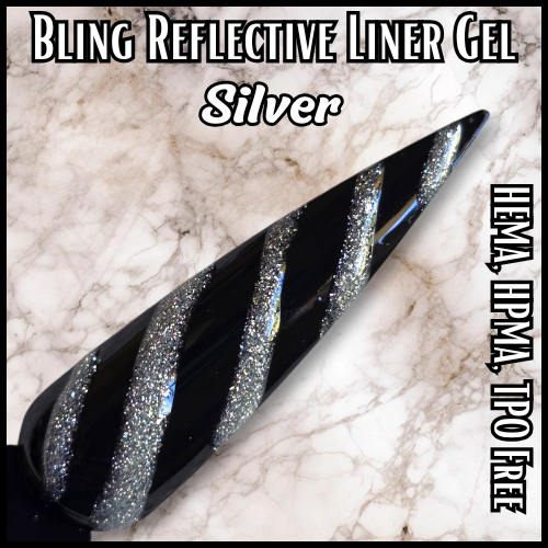 Silver Reflective Glitter Liner Gel - HEMA, HPMA, TPO Free
