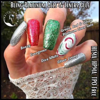 Green Platinum Glitter Liner Gel - HEMA, HPMA, TPO Free