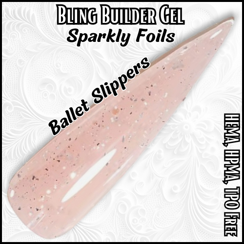 ULTRA Ballet Slippers - Builder Gel Foil flakes - HEMA, HPMA, TPO Free