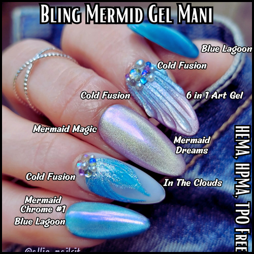 ULTRA Blue Lagoon (Chrome Cat Eye), Cold Fusion (Platinum), Surf's Up (Solid Color) Gels - HEMA, HPMA, TPO Free