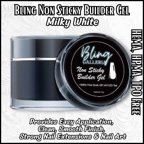 Milky White Non-Sticky Builder Gel - HEMA, HPMA, TPO Free