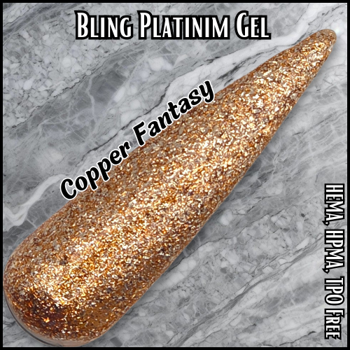 Copper Fantasy Platinum Fine Glitter Gel - HEMA HPMA TPO Free
