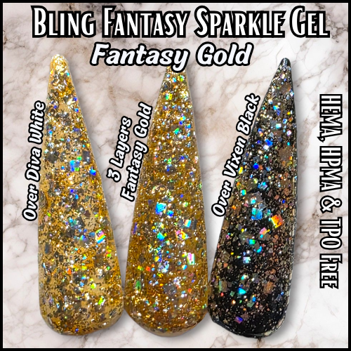 Fantasy Sparkly Gels - Fantasy Silver, Fantasy Gold, Fantasy Smoke - HEMA, HPMA, TPO Free