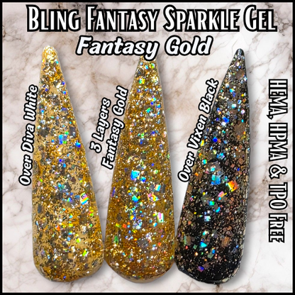 Fantasy Sparkly Gels - Fantasy Silver, Fantasy Gold, Fantasy Smoke - HEMA, HPMA, TPO Free