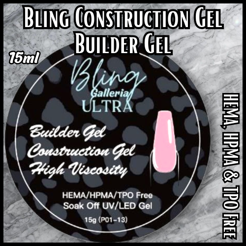 ULTRA Construction Builder Gel, Pink 3, 15 ml Jars - HEMA, HPMA, TPO Free