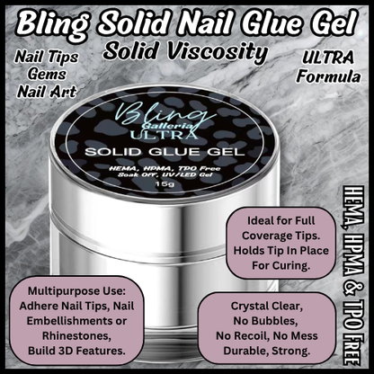 ULTRA Solid Nail Glue Gel in a Jar - 15ml - Solid Viscosity - HEMA, HPMA, TPO Free