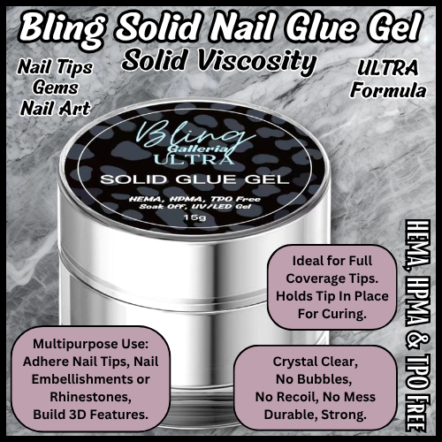 ULTRA Solid Nail Glue Gel in a Jar - 15ml - Solid Viscosity - HEMA, HPMA, TPO Free
