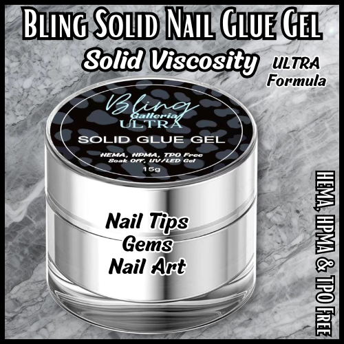 ULTRA Solid Nail Glue Gel in a Jar - 15ml - Solid Viscosity - HEMA, HPMA, TPO Free