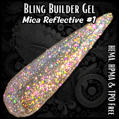 ULTRA Builder Gel Mica #1, Iridescent Flakes, 15 ml Jars - HEMA, HPMA, TPO Free