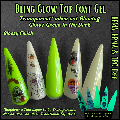 Glow in the Dark Transparent Top Coat - HEMA, HMPA, TPO