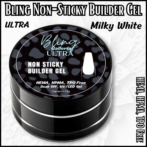 ULTRA Milky White Non-Sticky Builder Gel - HEMA, HPMA, TPO Free