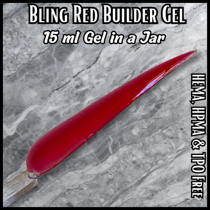 ULTRA Red Builder Gel, 15 ml Jar- HEMA, HPMA, TPO Free