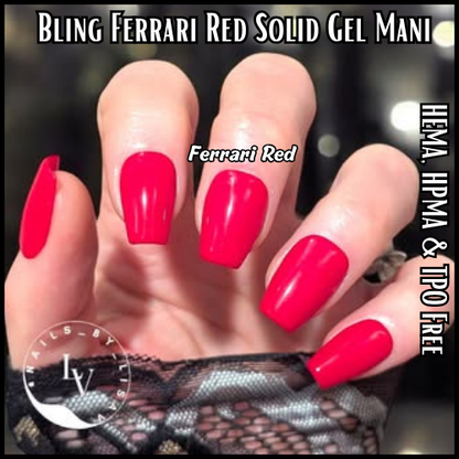 Ferrari Red Solid Gel Mani - HEMA HPMA TPO Free